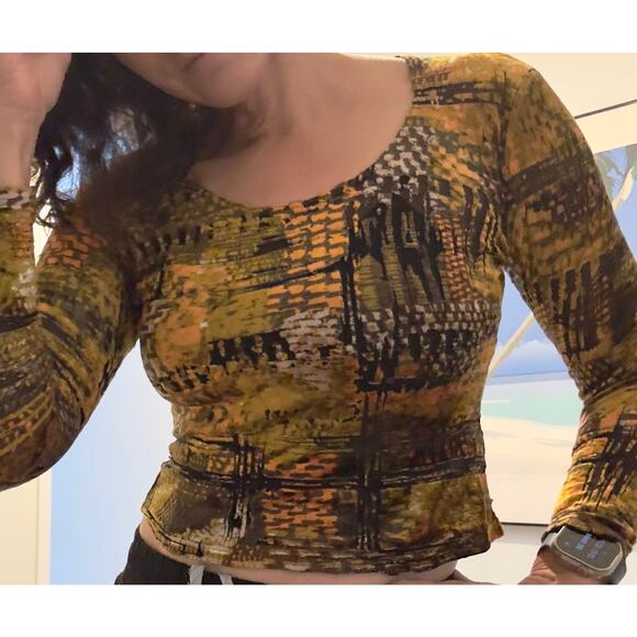 Vintage Christian Lacroix Bazar Velvet Burn Out Crop Top size M - Picture 2 of 12